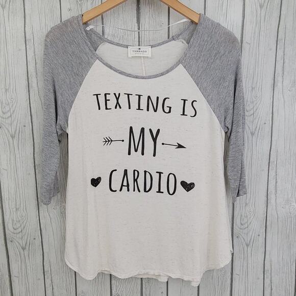 Threads Studio Texting Is My Cardio Top - Picture 1 of 7